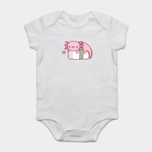 Cute Axolotl Sushi Doodle Funny Baby Bodysuit